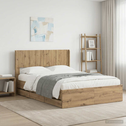vidaXL Bed Frame with Storage and Headboard Artisan Oak 120 x 200 cm