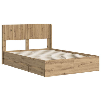 vidaXL Bed Frame with Storage and Headboard Artisan Oak 120 x 200 cm