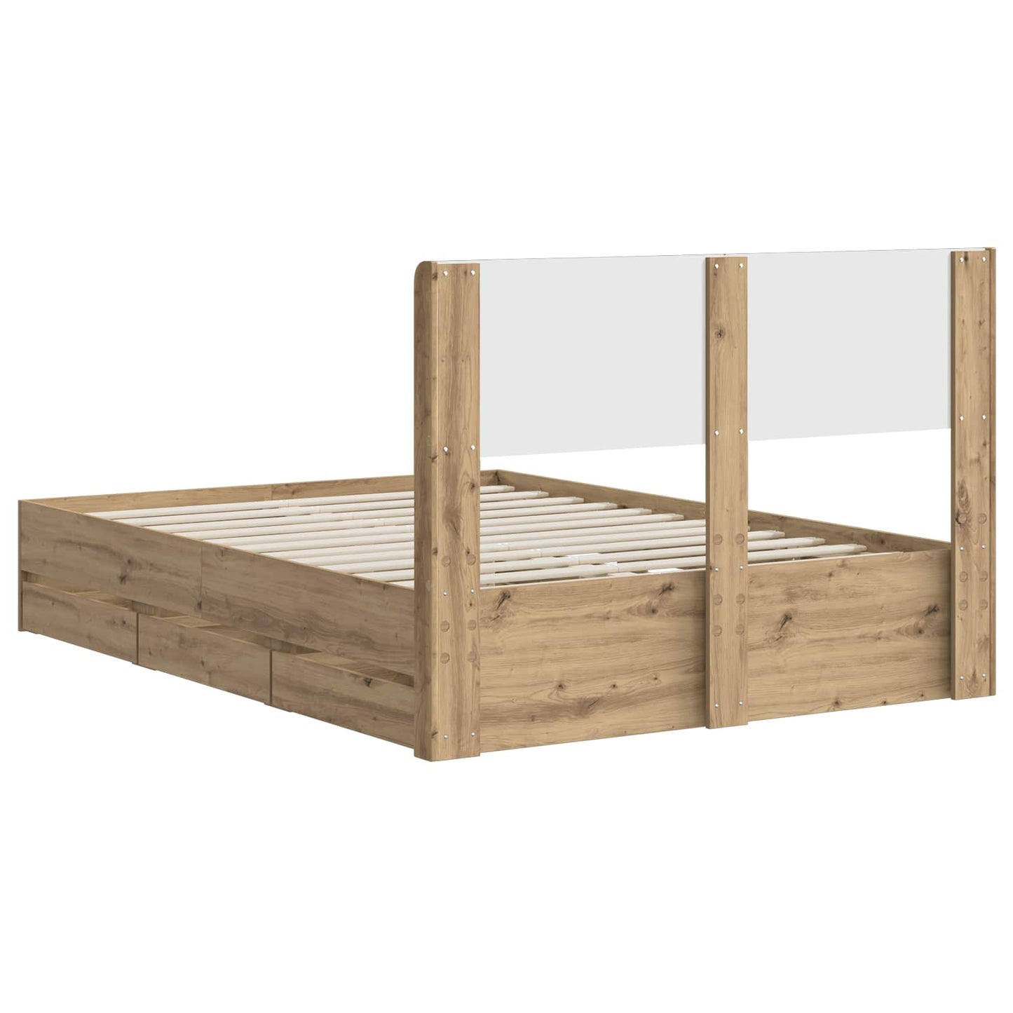 vidaXL Bed Frame with Storage and Headboard Artisan Oak 120 x 200 cm