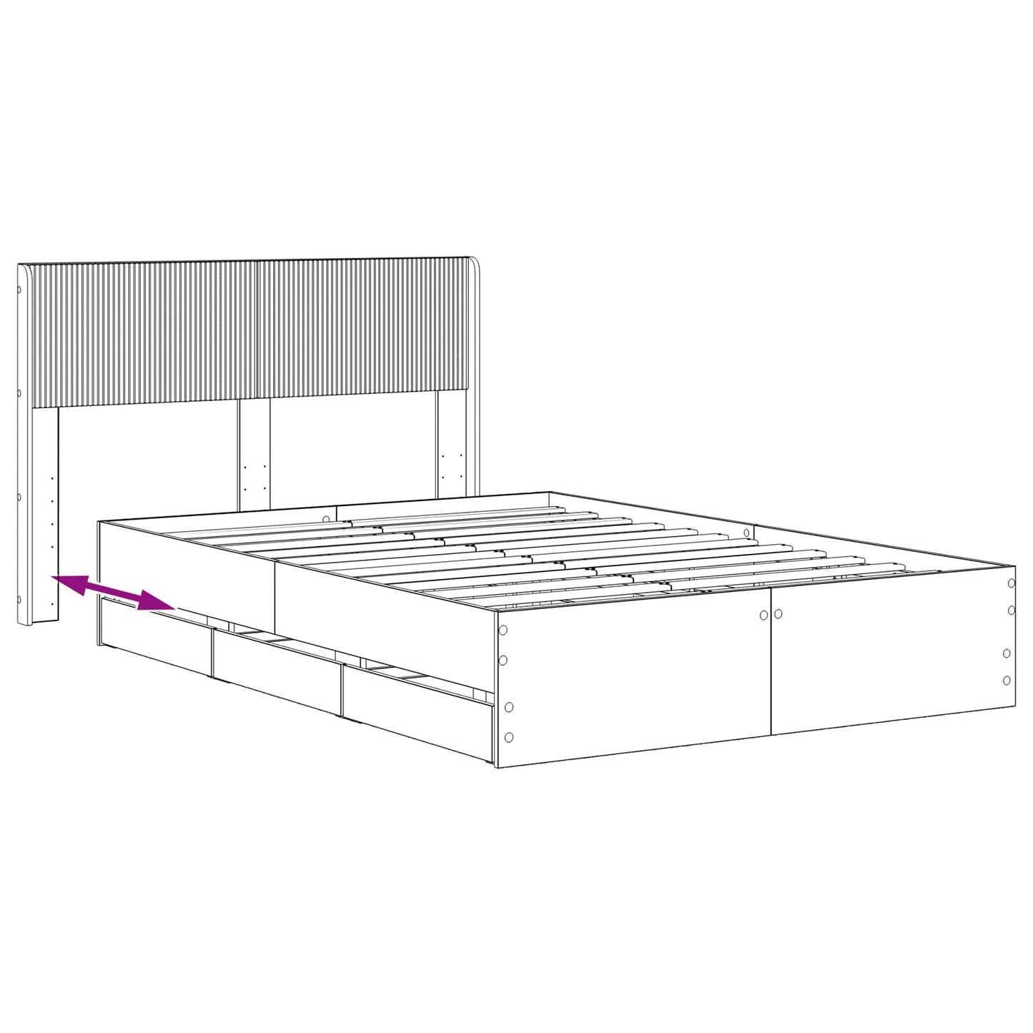 vidaXL Bed Frame with Storage and Headboard Artisan Oak 120 x 200 cm