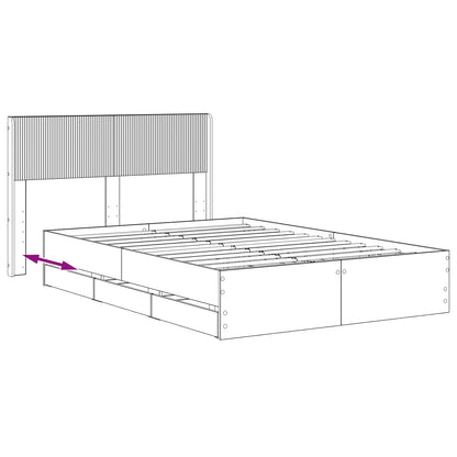 vidaXL Bed Frame with Storage and Headboard Artisan Oak 120 x 200 cm