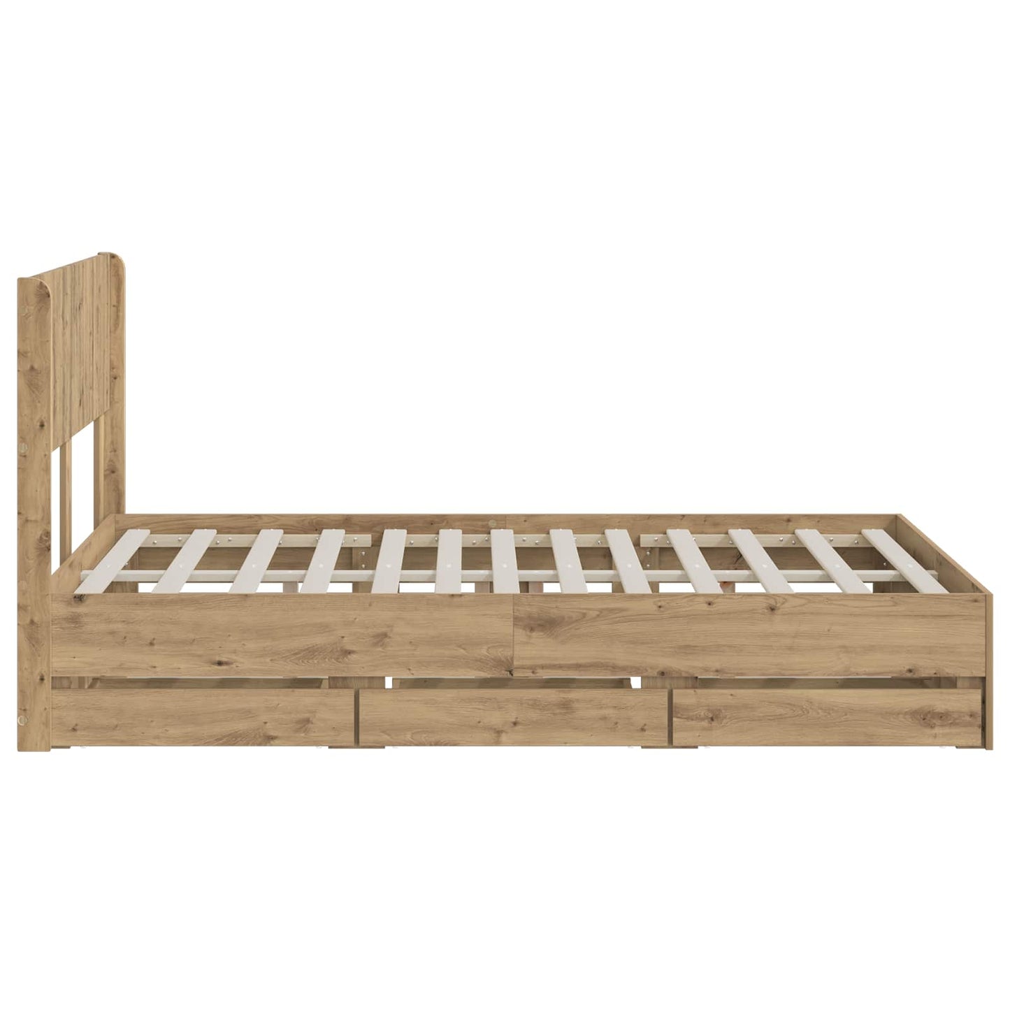 vidaXL Bed Frame with Storage and Headboard Artisan Oak 120 x 200 cm