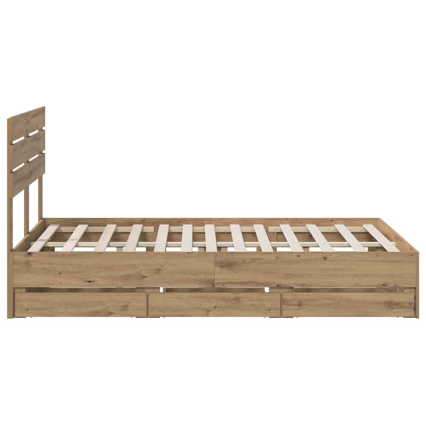 vidaXL Bed Frame with Storage and Headboard Artisan Oak 120 x 200 cm