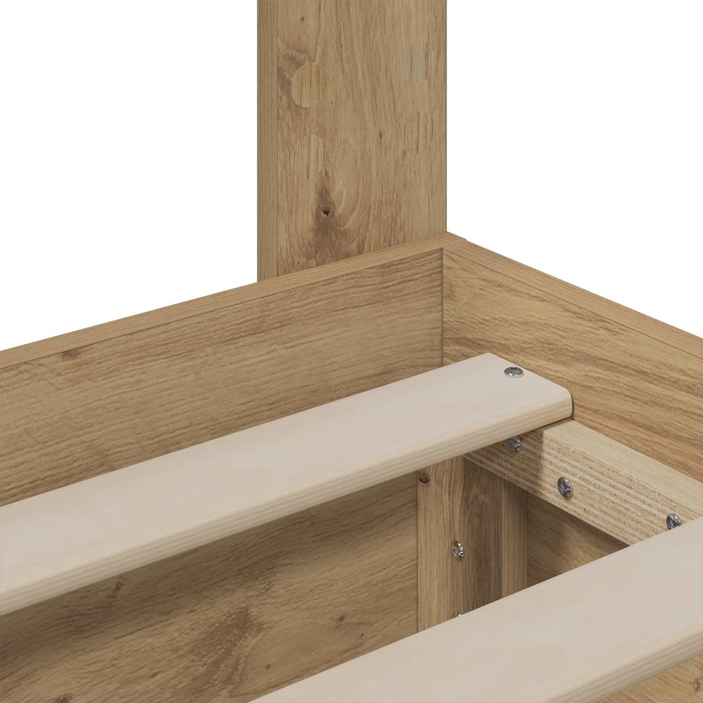 vidaXL Bed Frame with Storage and Headboard Artisan Oak 160 x 200 cm