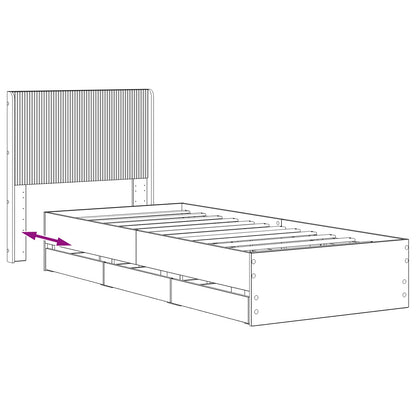 vidaXL Bed Frame with Storage and Headboard Artisan Oak 90 x 200 cm