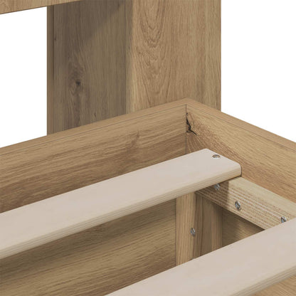 vidaXL Bed Frame with Storage and Headboard Artisan Oak 90 x 200 cm