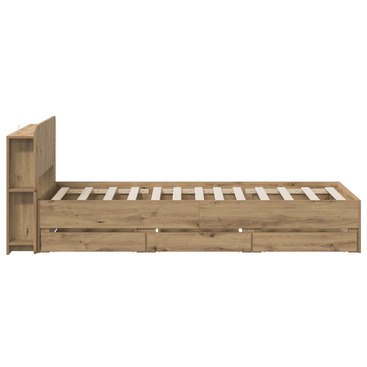 vidaXL Bed Frame with Storage and Headboard Artisan Oak 90 x 200 cm