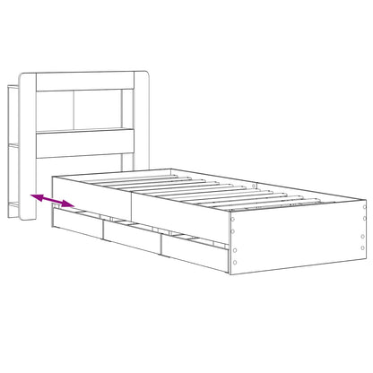 vidaXL Bed Frame with Storage and Headboard Artisan Oak 90 x 200 cm