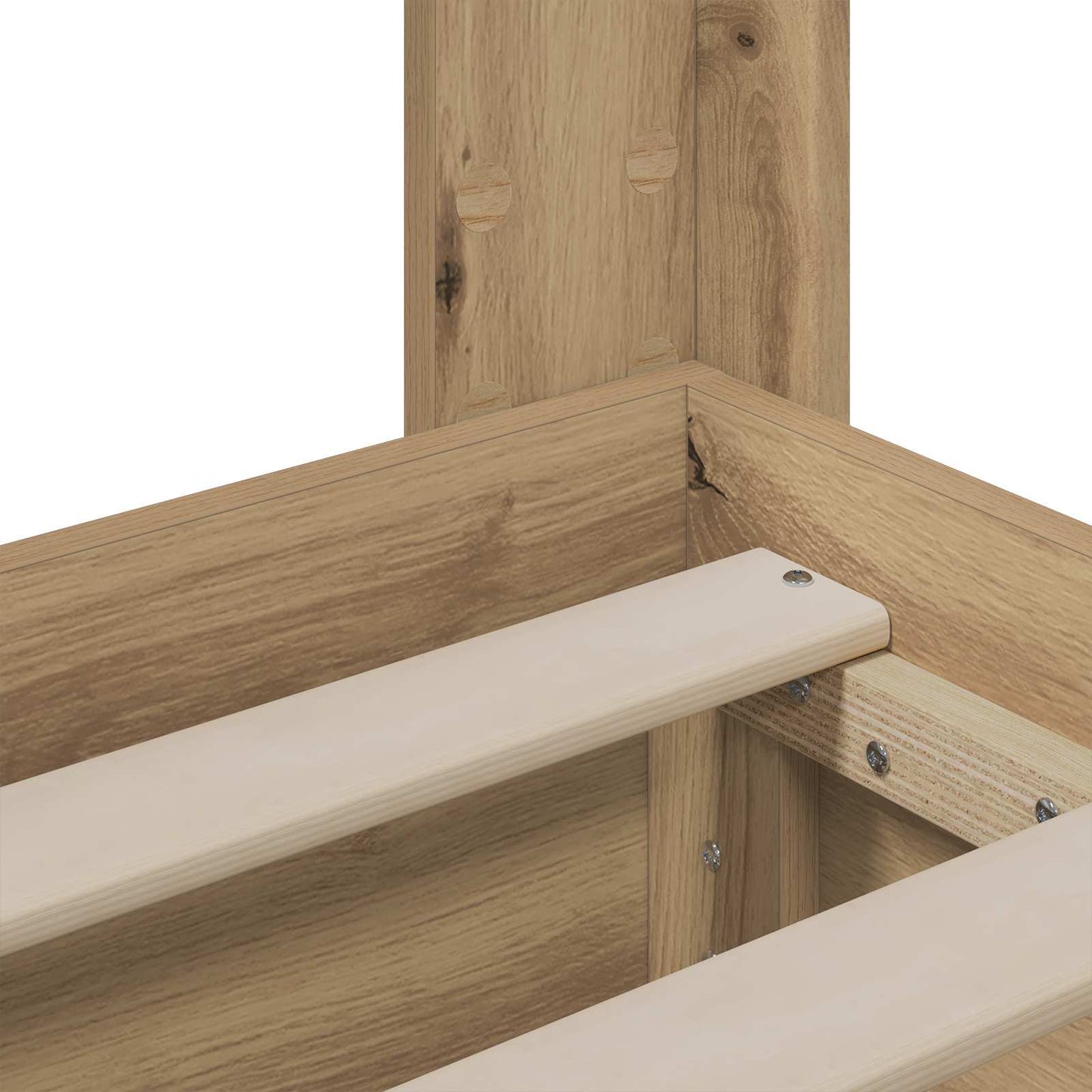 vidaXL Bed Frame with Storage and Headboard Artisan Oak 90 x 200 cm