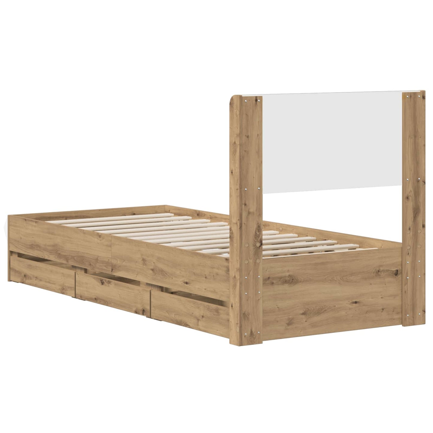 vidaXL Bed Frame with Storage and Headboard Artisan Oak 90 x 200 cm