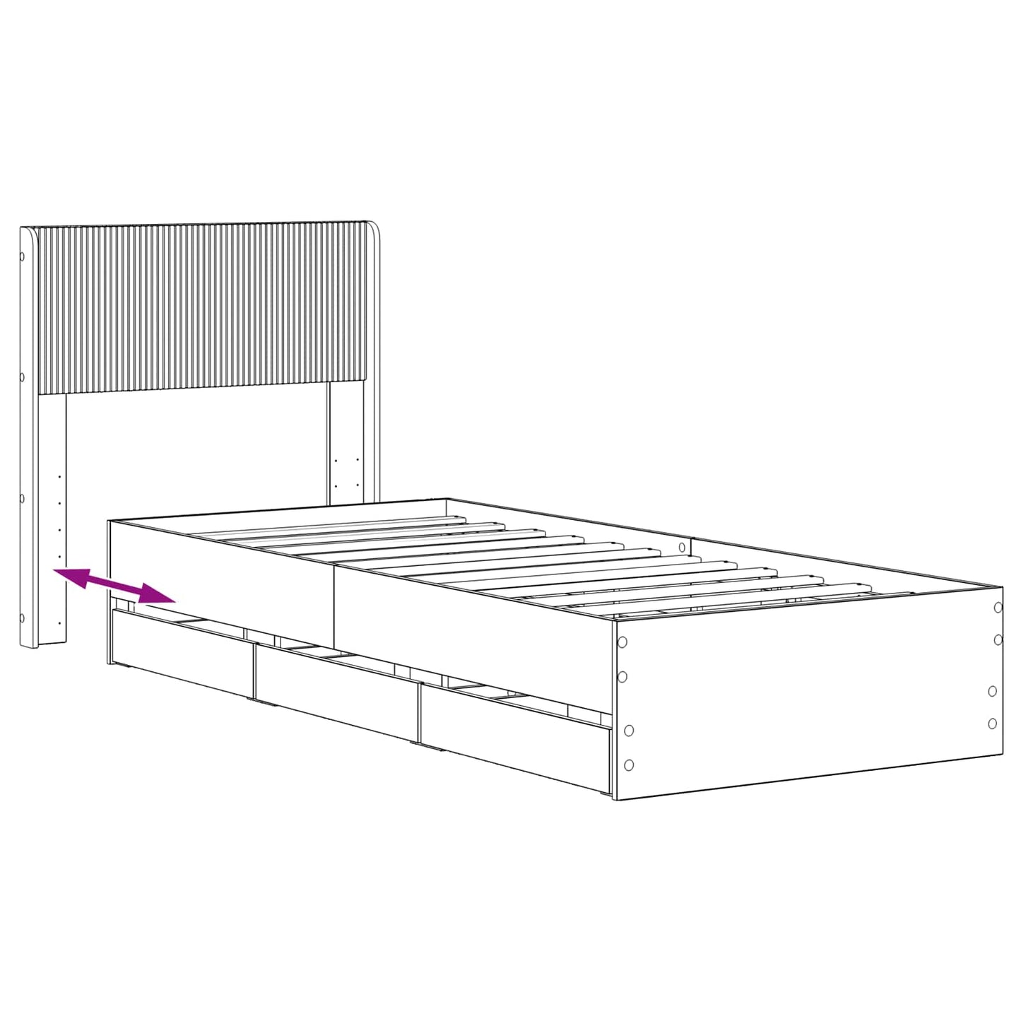 vidaXL Bed Frame with Storage and Headboard Artisan Oak 90 x 200 cm