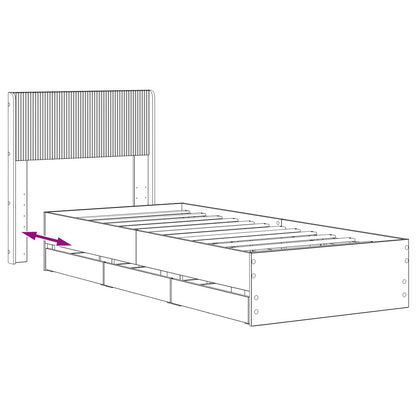 vidaXL Bed Frame with Storage and Headboard Artisan Oak 90 x 200 cm