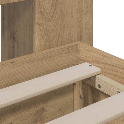 vidaXL Bed Frame with Storage and Headboard Artisan Oak 140 x 190 cm