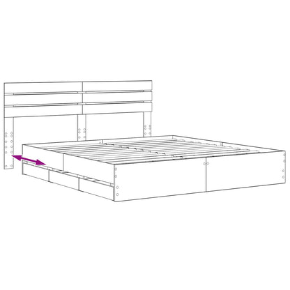 vidaXL Bed Frame with Storage and Headboard Artisan Oak 180 x 200 cm