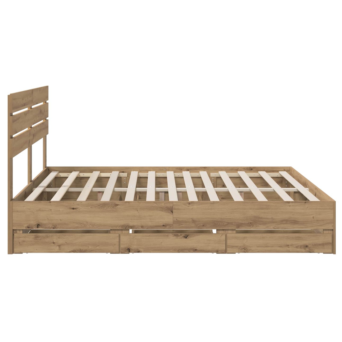 vidaXL Bed Frame with Storage and Headboard Artisan Oak 180 x 200 cm