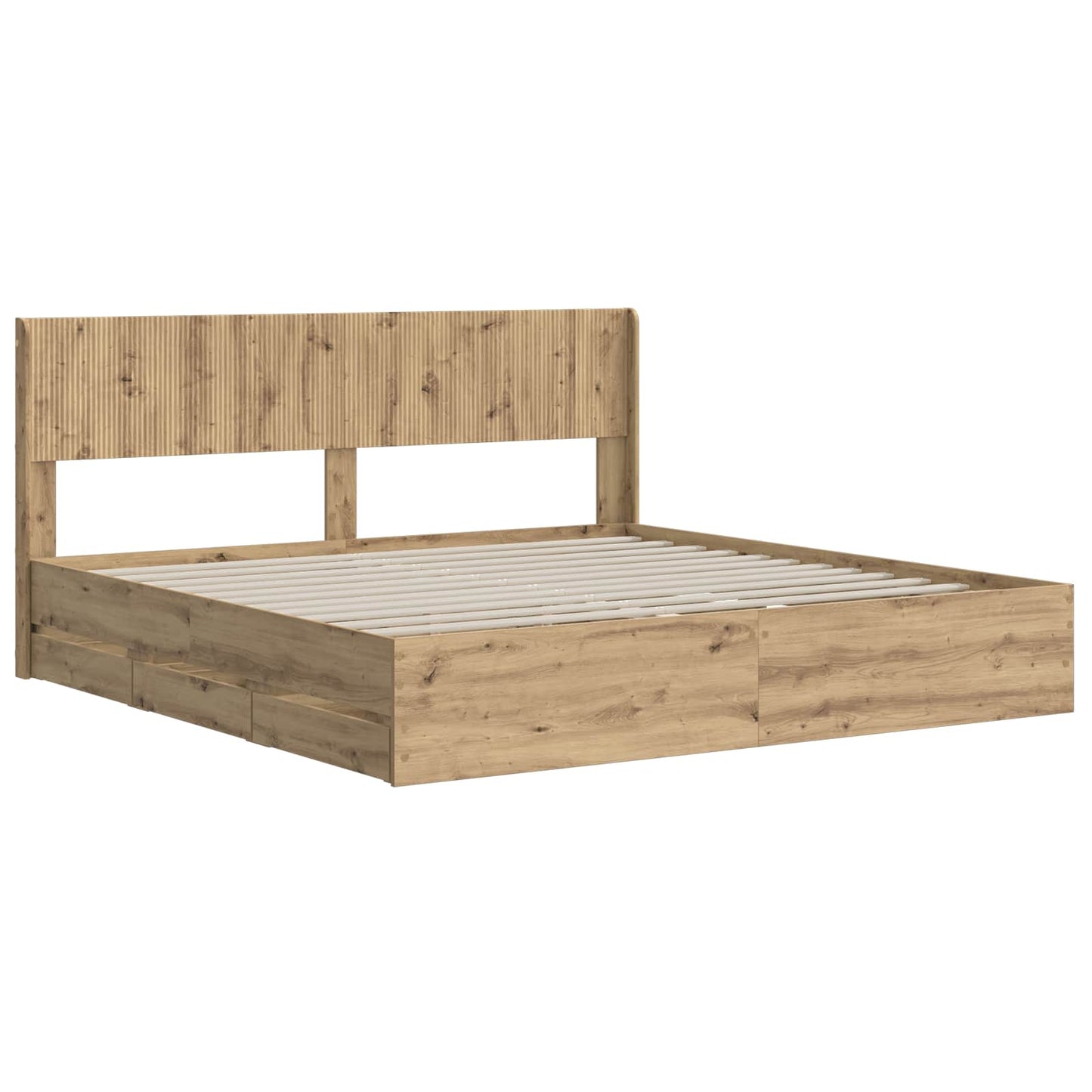 vidaXL Bed Frame with Storage and Headboard Artisan Oak 180 x 200 cm