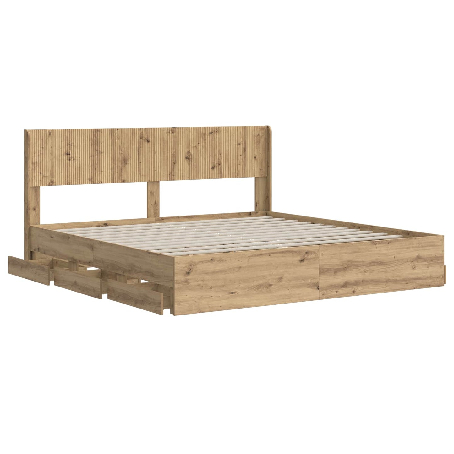vidaXL Bed Frame with Storage and Headboard Artisan Oak 180 x 200 cm