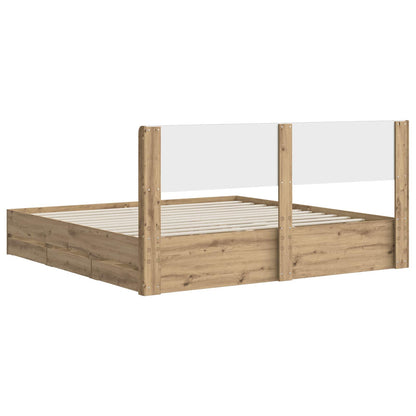 vidaXL Bed Frame with Storage and Headboard Artisan Oak 180 x 200 cm
