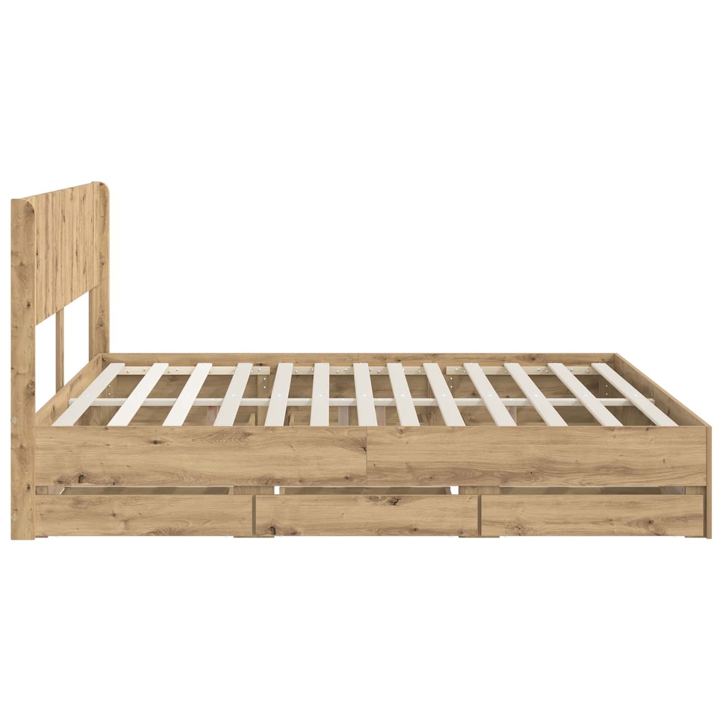 vidaXL Bed Frame with Storage and Headboard Artisan Oak 180 x 200 cm