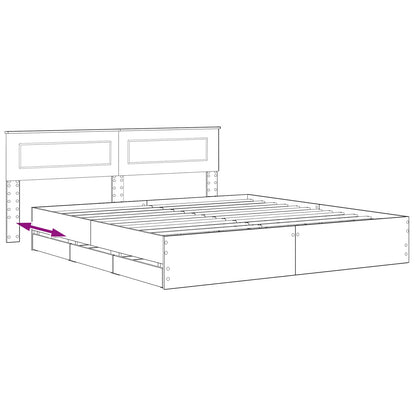 vidaXL Bed Frame with Storage and Headboard Artisan Oak 180 x 200 cm