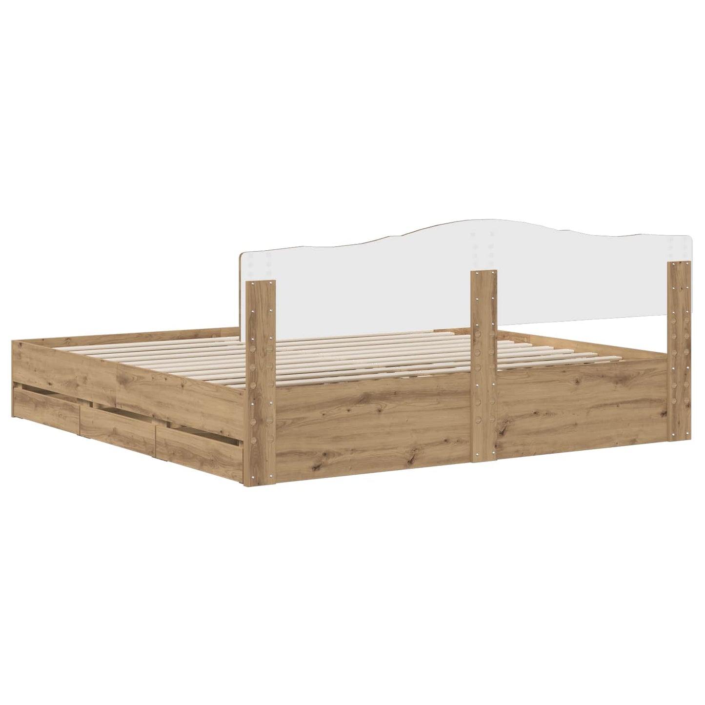 vidaXL Bed Frame with Storage and Headboard Artisan Oak 180 x 200 cm