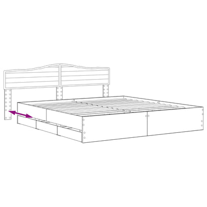 vidaXL Bed Frame with Storage and Headboard Artisan Oak 180 x 200 cm