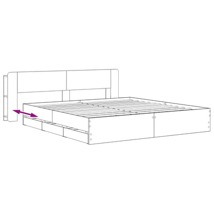 vidaXL Bed Frame with Storage and Headboard Artisan Oak 180 x 200 cm