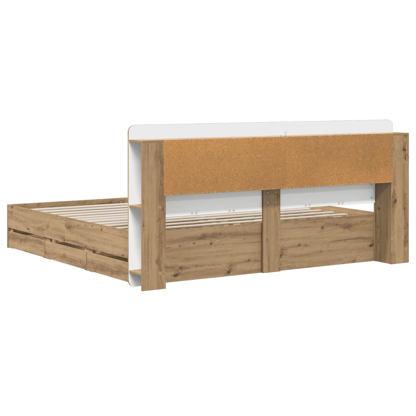 vidaXL Bed Frame with Storage and Headboard Artisan Oak 180 x 200 cm