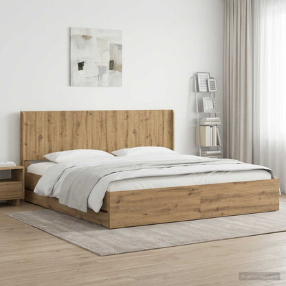 vidaXL Bed Frame with Storage and Headboard Artisan Oak 180 x 200 cm