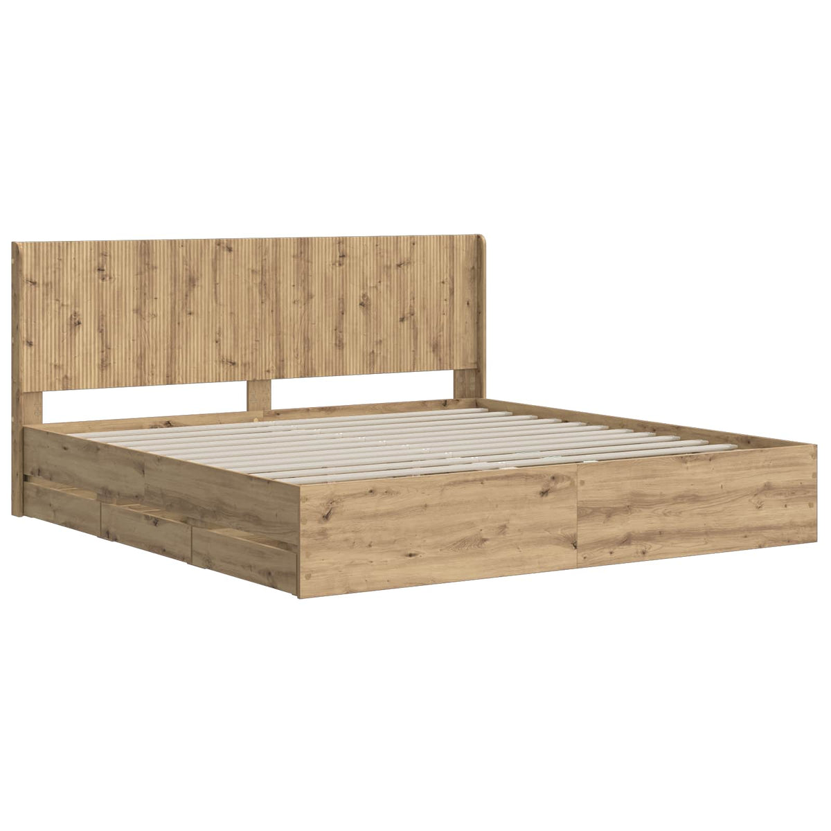 vidaXL Bed Frame with Storage and Headboard Artisan Oak 180 x 200 cm