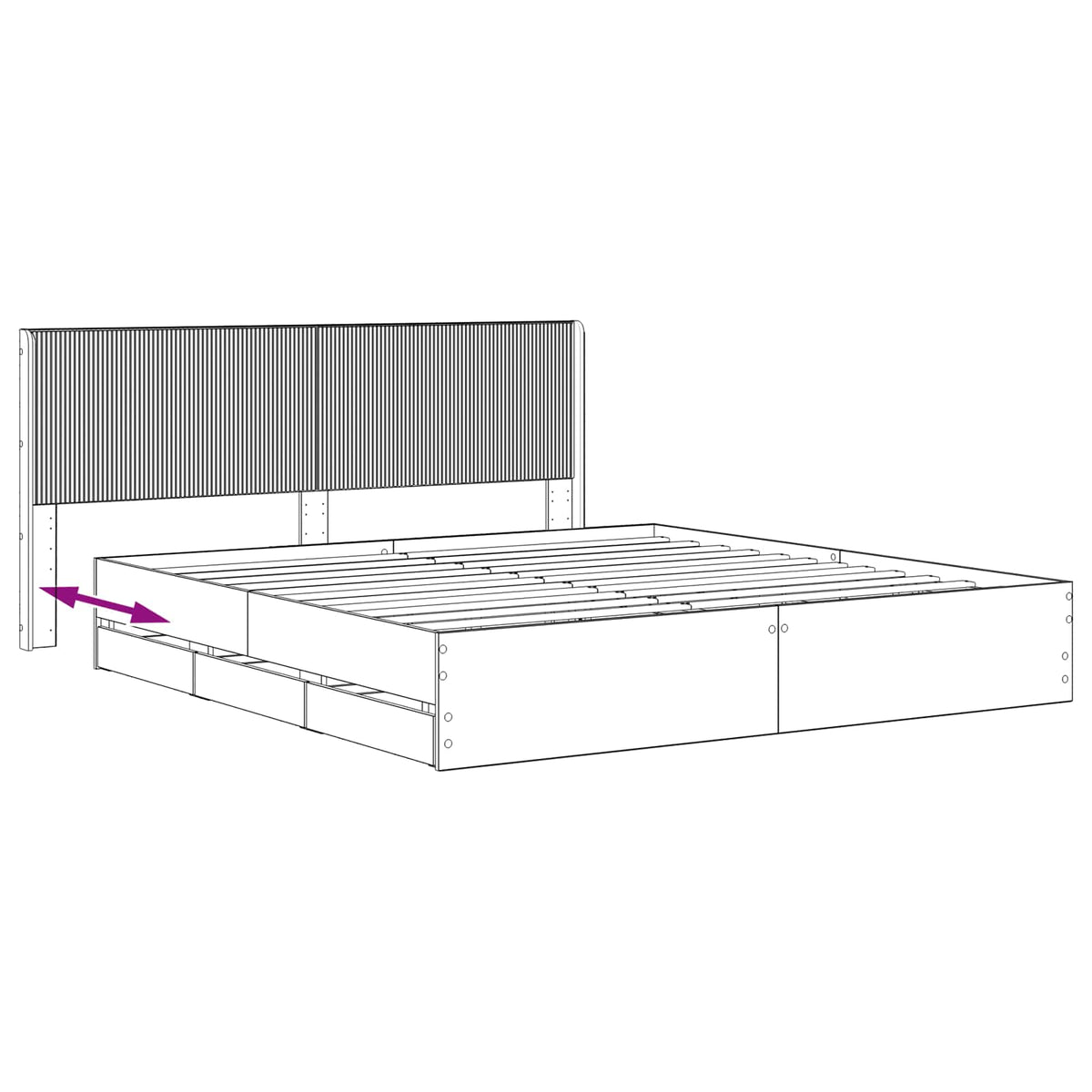 vidaXL Bed Frame with Storage and Headboard Artisan Oak 180 x 200 cm