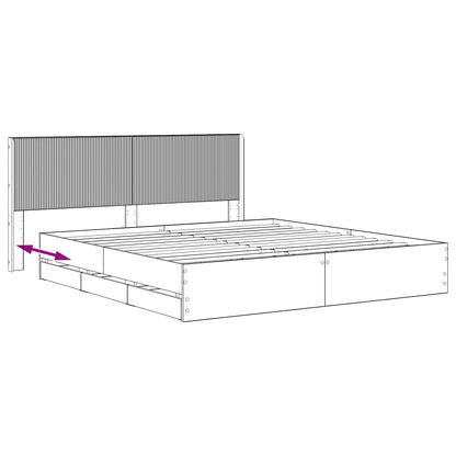 vidaXL Bed Frame with Storage and Headboard Artisan Oak 180 x 200 cm