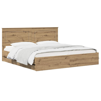 vidaXL Bed Frame with Storage and Headboard Artisan Oak 180 x 200 cm