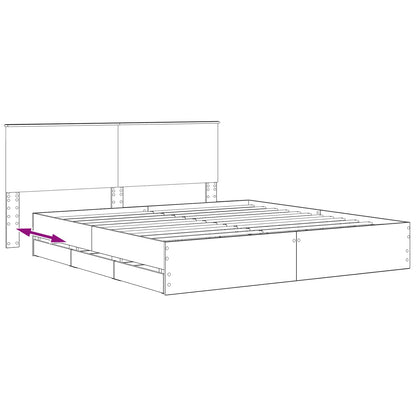 vidaXL Bed Frame with Storage and Headboard Artisan Oak 180 x 200 cm