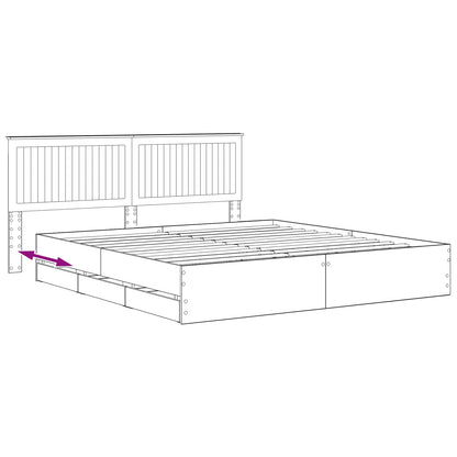 vidaXL Bed Frame with Storage and Headboard Artisan Oak 180 x 200 cm