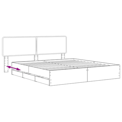 vidaXL Bed Frame with Storage and Headboard Artisan Oak 180 x 200 cm