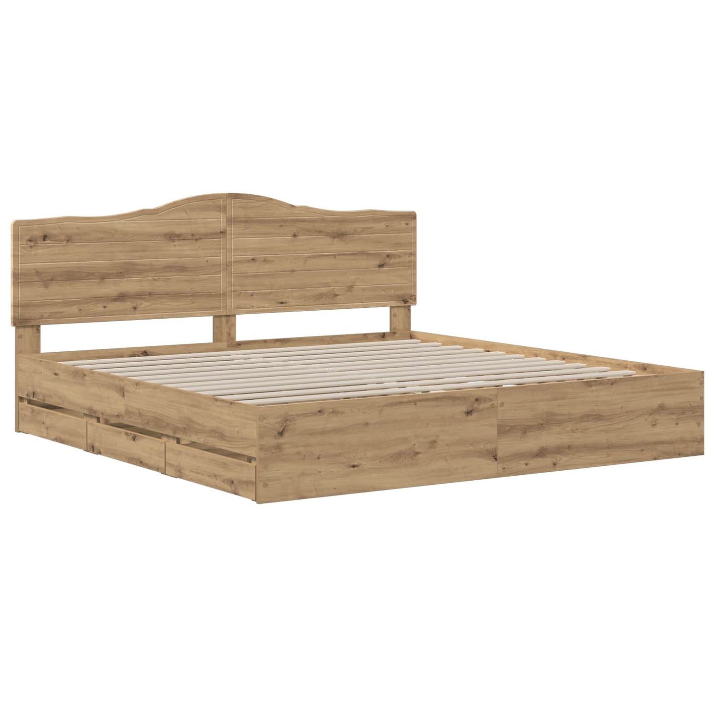 vidaXL Bed Frame with Storage and Headboard Artisan Oak 180 x 200 cm