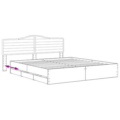 vidaXL Bed Frame with Storage and Headboard Artisan Oak 180 x 200 cm