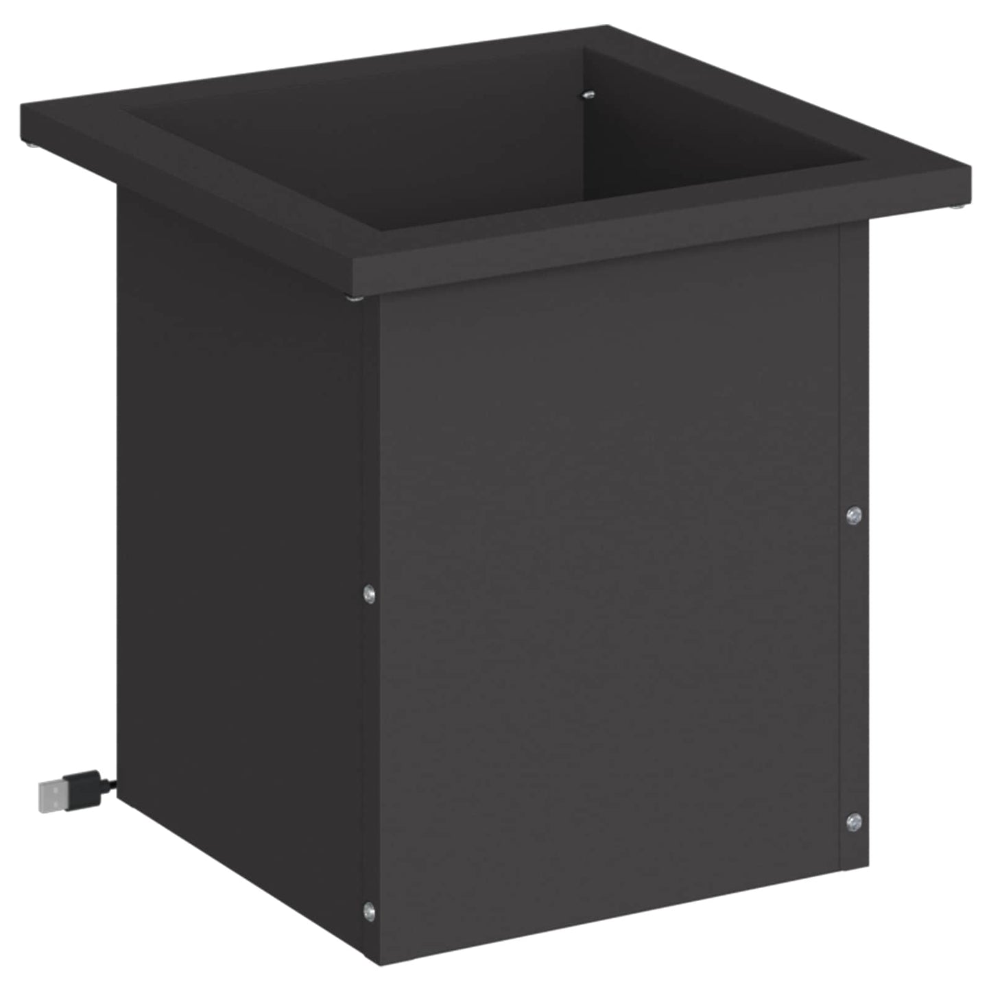 vidaXL Garden Planter with LED Black 30 x 30 x 30 cm Steel