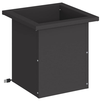 vidaXL Garden Planter with LED Black 30 x 30 x 30 cm Steel
