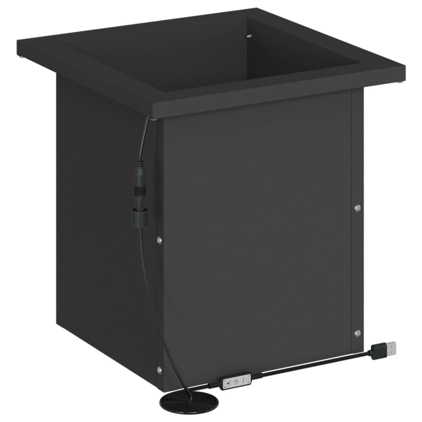 vidaXL Garden Planter with LED Black 30 x 30 x 30 cm Steel