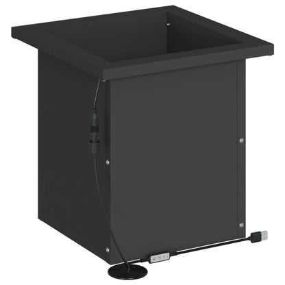 vidaXL Garden Planter with LED Black 30 x 30 x 30 cm Steel