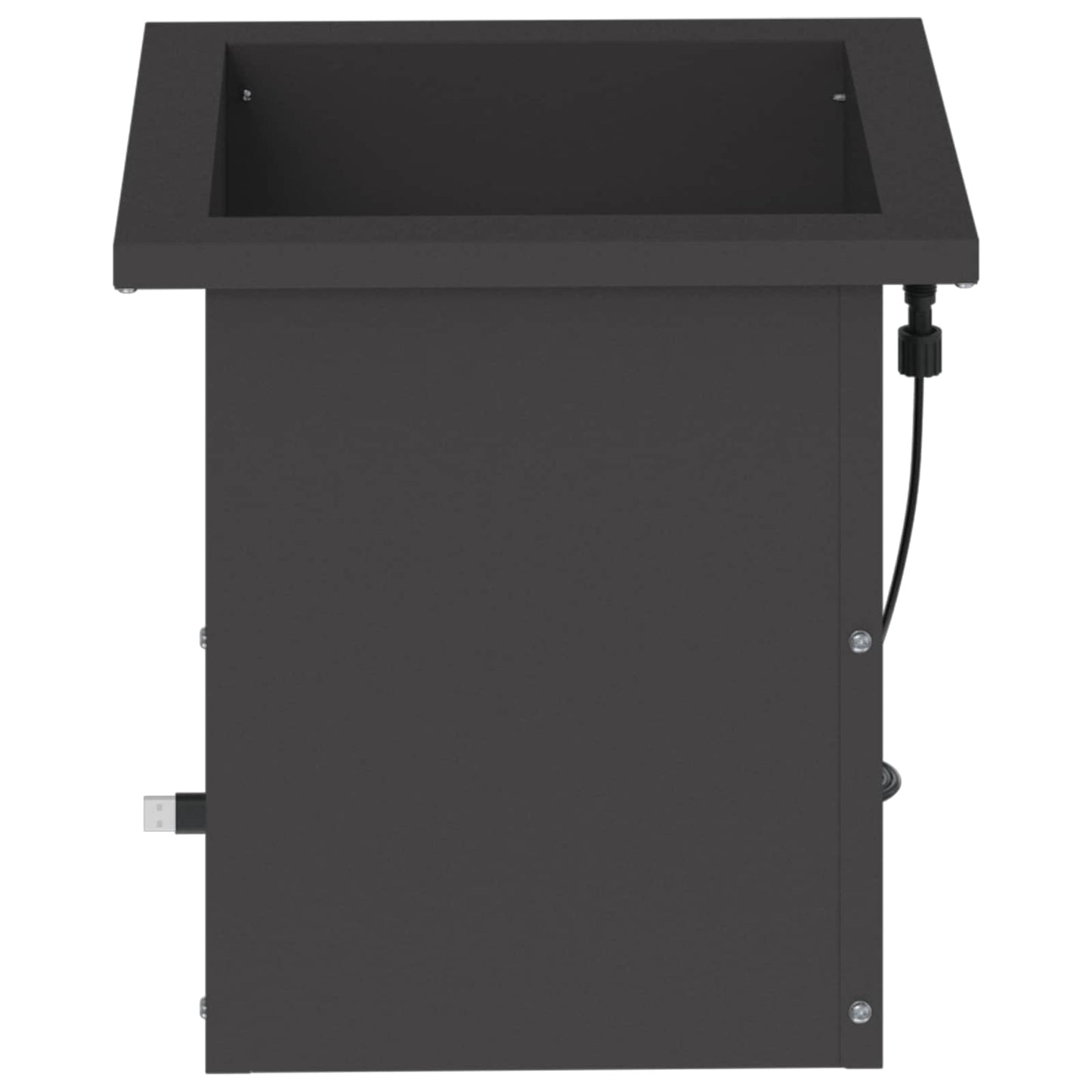 vidaXL Garden Planter with LED Black 30 x 30 x 30 cm Steel