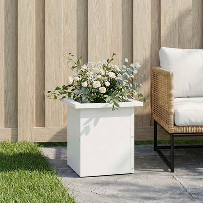 vidaXL Garden Planter with LED White 30 x 30 x 30 cm Steel