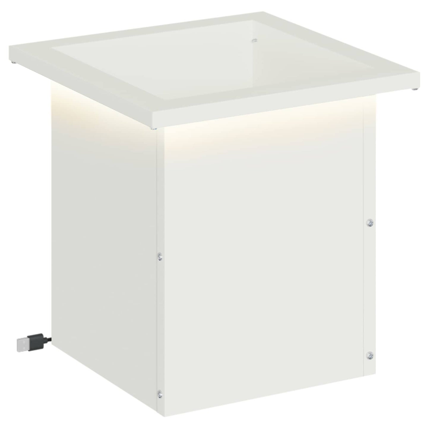vidaXL Garden Planter with LED White 30 x 30 x 30 cm Steel