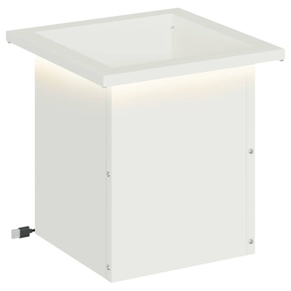 vidaXL Garden Planter with LED White 30 x 30 x 30 cm Steel