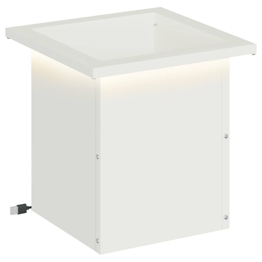 vidaXL Garden Planter with LED White 30 x 30 x 30 cm Steel