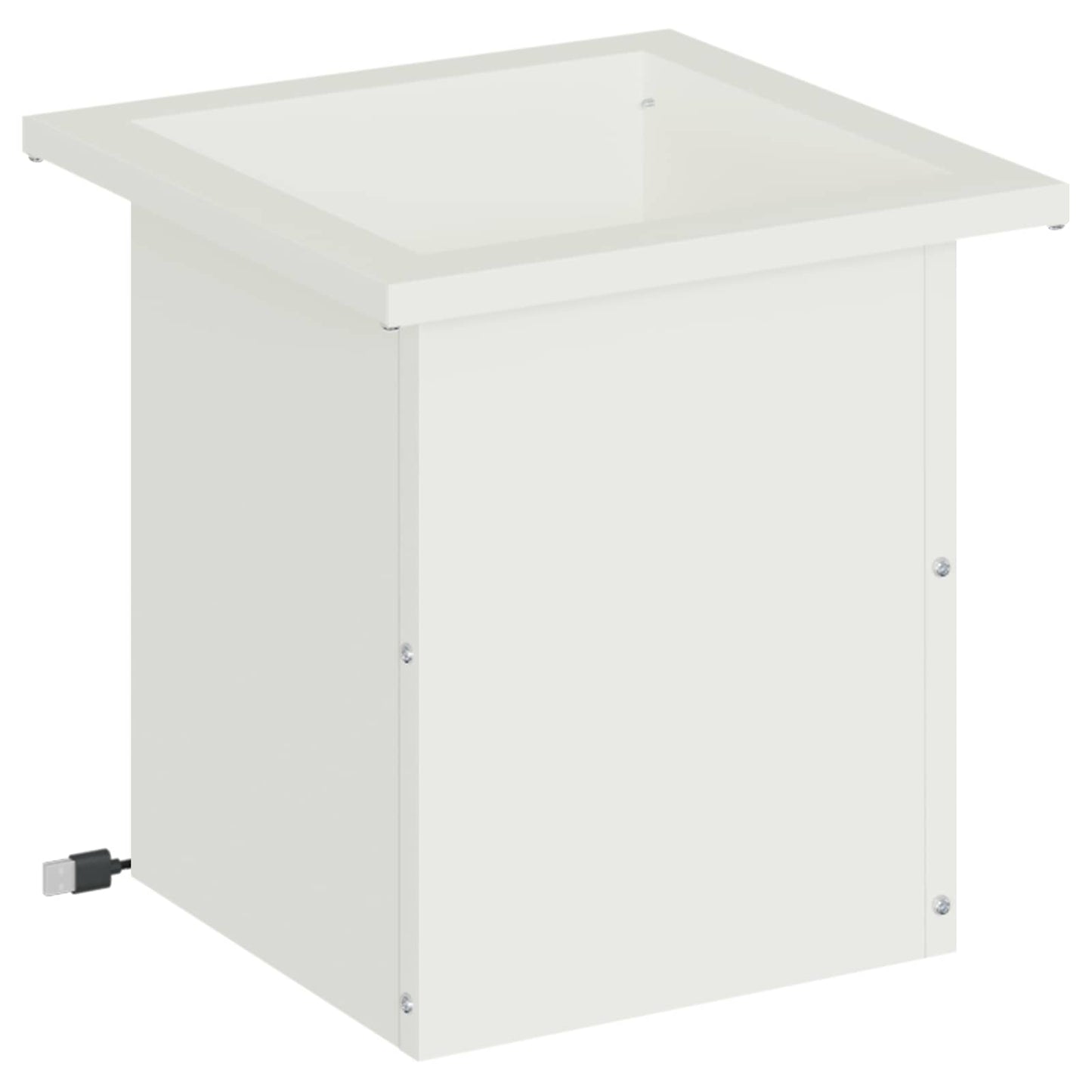 vidaXL Garden Planter with LED White 30 x 30 x 30 cm Steel