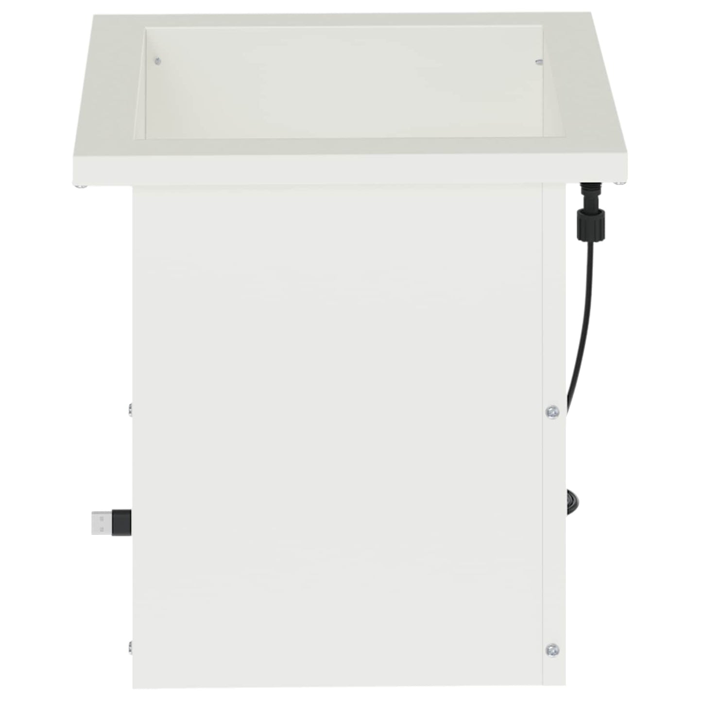 vidaXL Garden Planter with LED White 30 x 30 x 30 cm Steel