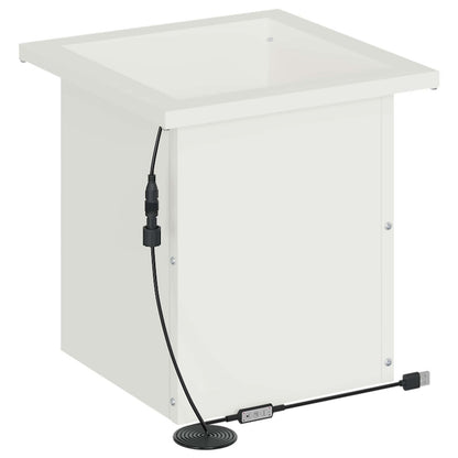 vidaXL Garden Planter with LED 2 pcs White 30 x 30 x 30 cm Steel